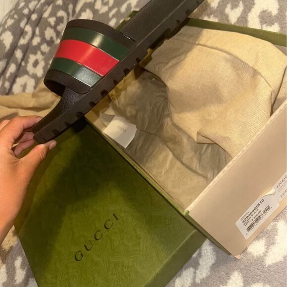 Men's Gucci Web Slide - Black - Picture 8 of 8